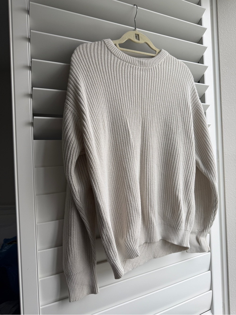 Brandy Melville Cream Ribbed Crewneck Sweater